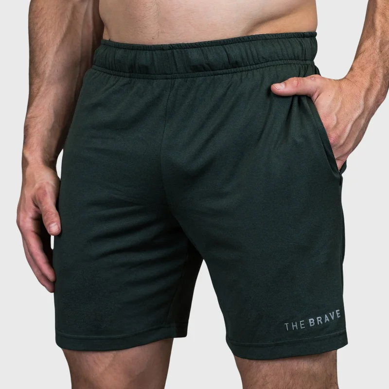 Men's Elastic-Waisted Pants for Easy MovementTHE BRAVE - MEN'S AMPLIFY SHORTS - DARK OLIVE HEATHER Men's Elastic-Waisted Pants for Easy MovementTHE BRAVE - MEN'S AMPLIFY SHORTS - DARK OLIVE HEATHER