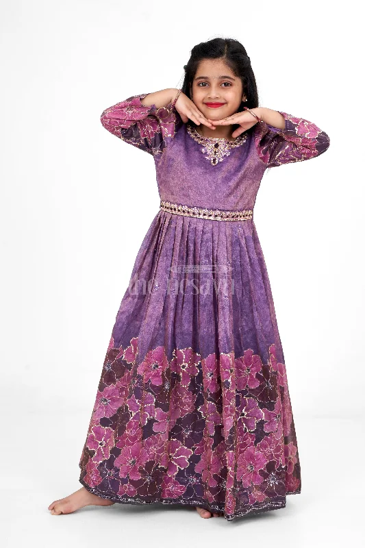 women's curve-hugging dressesGirls Party Gown Pure Viscose Tissue Purple Dress Sankranthi women's curve-hugging dressesGirls Party Gown Pure Viscose Tissue Purple Dress Sankranthi