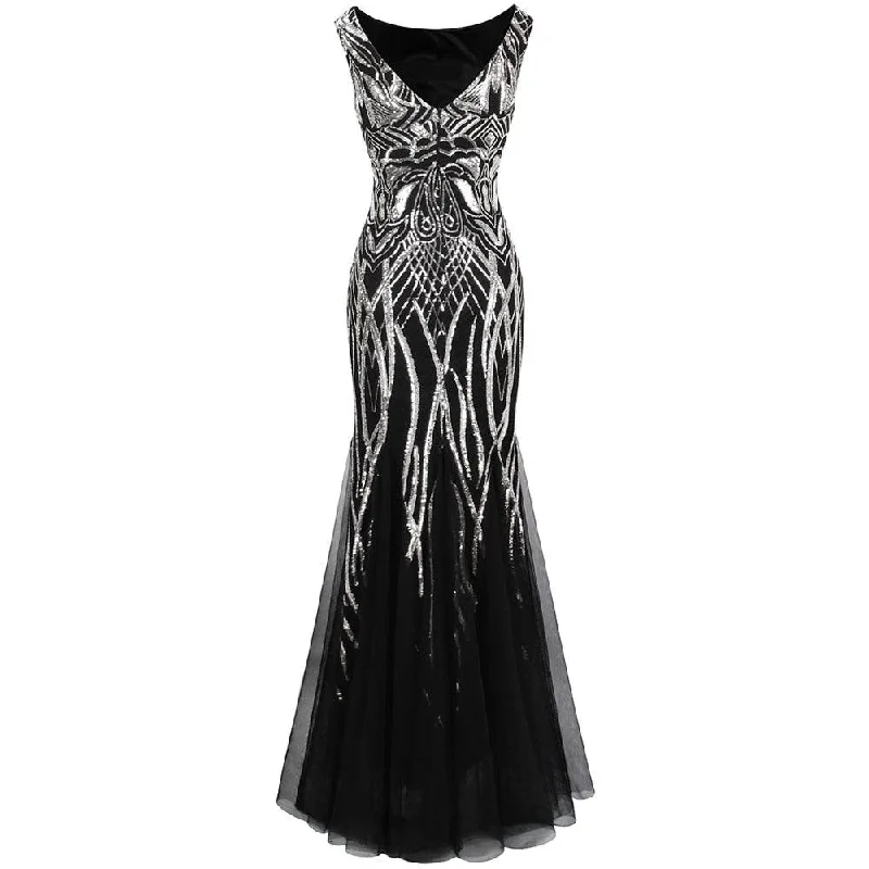 Plus-Size DressElegance Vintage Sequin 1920S Flapper Evening Dress