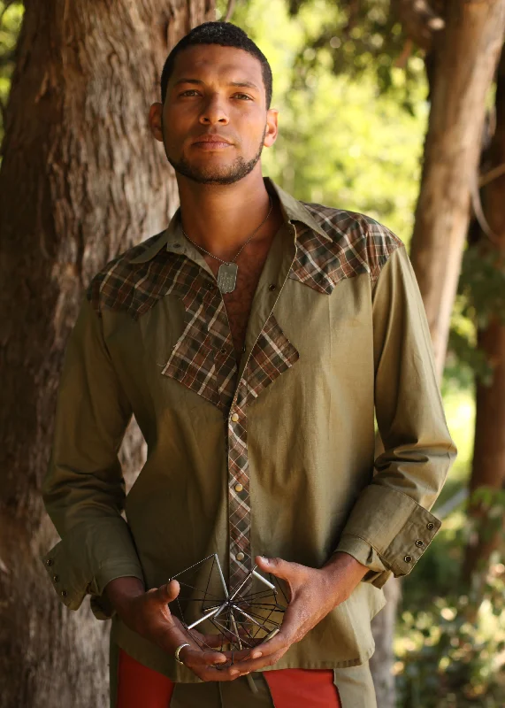 Men's Big and Tall Shirts for Added ComfortCowboy Shirt - Olive w/Plaid - LAST CHANCE! Men's Big and Tall Shirts for Added ComfortCowboy Shirt - Olive w/Plaid - LAST CHANCE!