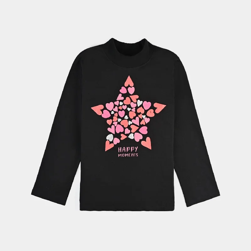 Men's Shirts with Custom MonogramsGirls Cotton Jersey T-Shirt F/S Happy Moments-Jet Black Men's Shirts with Custom MonogramsGirls Cotton Jersey T-Shirt F/S Happy Moments-Jet Black