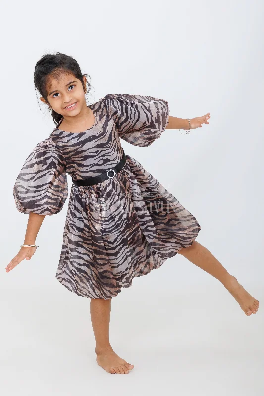 women's empire waist dressesBold Zebra Print Girls Fancy Frock with Puffed Sleeves and Rhinestone Belt for Evening Parties women's empire waist dressesBold Zebra Print Girls Fancy Frock with Puffed Sleeves and Rhinestone Belt for Evening Parties