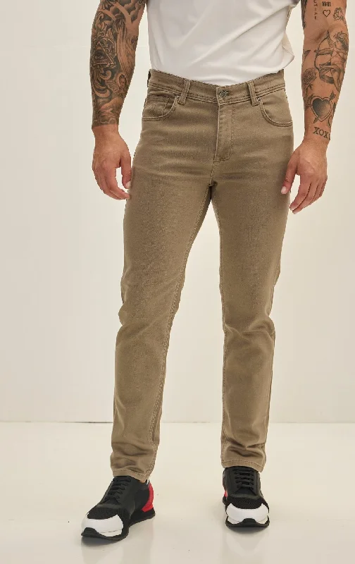 Vintage Men's JeansSuper Soft 5-pocket Style Pants - Stone