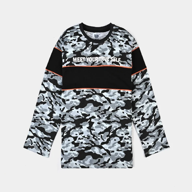 Men's Shirts for HikingBoys Cotton Jersey T-Shirt F/S-Camo
