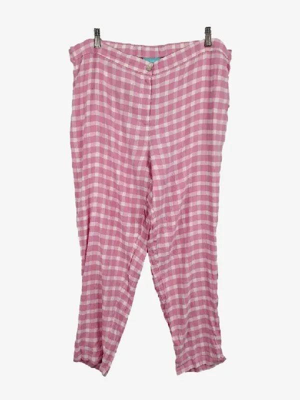 Premium Men's JeansBlue Illusion Musk Checked Cropped Tapered Pants Size XXXL