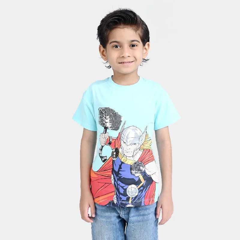 Men's Shirts with TiesBoys Lycra Jersey T-Shirt Character-L-Blue