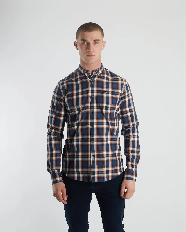 Men's Crew Neck T-Shirts for Everyday WearMaine LS Shirt Check