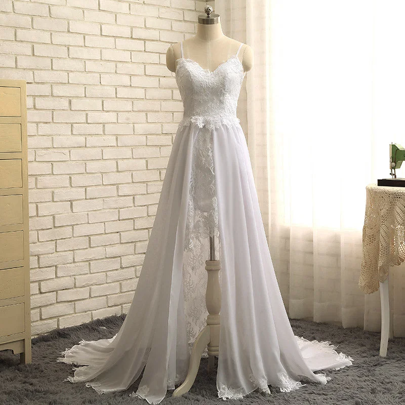 Jersey DressGorgeous Lace Chiffon Bohemian Wedding Dress Spaghetti Beach Bridal Gown Slit Leg WD6615 Jersey DressGorgeous Lace Chiffon Bohemian Wedding Dress Spaghetti Beach Bridal Gown Slit Leg WD6615