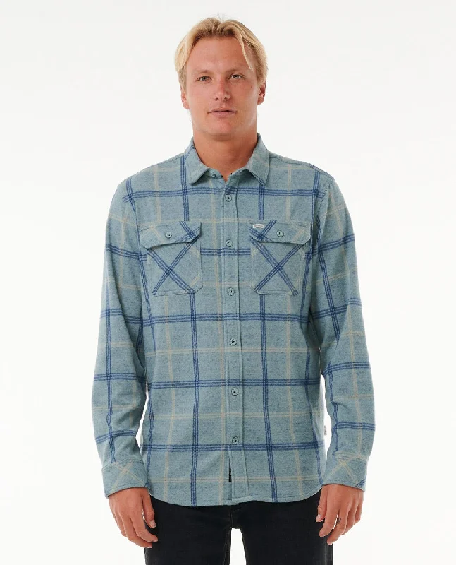 Men's Solid-Color Block Shirts for a Bold StatementRip Curl Grid L/S Shirt-Mineral Blue Marle Men's Solid-Color Block Shirts for a Bold StatementRip Curl Grid L/S Shirt-Mineral Blue Marle