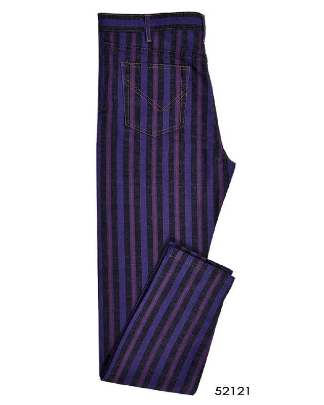 Best Selling Men's Jeans BrandsPurple Stripes On Indigo Denim Jeans