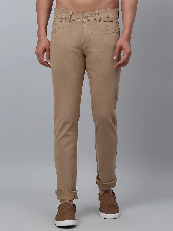 Men's Pants with Contrast StitchingMen's Casual Flat front Khaki  Trousers