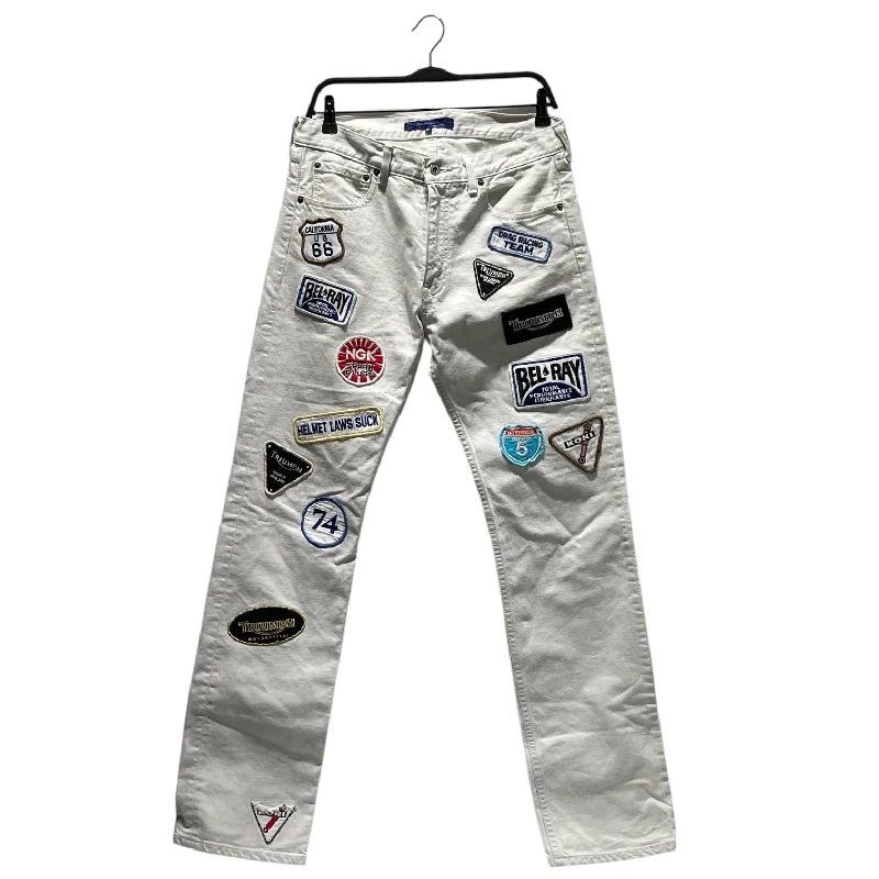 Elegant Men's JeansJUNYA WATANABE COMME des GARCONS MAN/Pants/M/Denim/WHT/All Over Print/ Elegant Men's JeansJUNYA WATANABE COMME des GARCONS MAN/Pants/M/Denim/WHT/All Over Print/