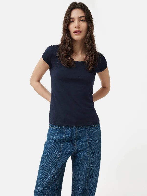 Breathable Men's Mesh TopsSupima Cotton Scoop Neck Tee | Navy