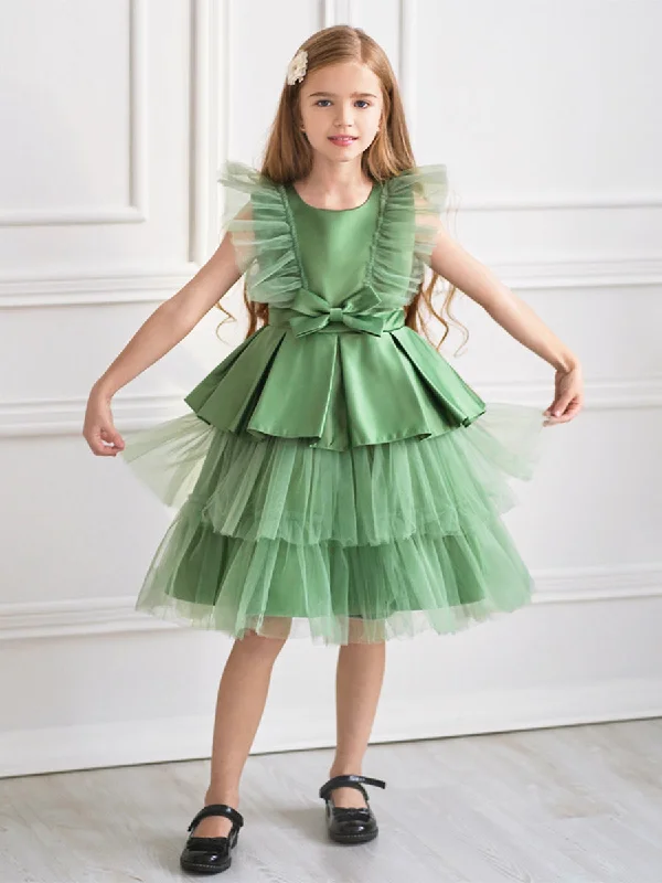 women's cotton dressesBall Gown Scoop Flying Sleeves Flower Girl Dresses with Bow Knot women's cotton dressesBall Gown Scoop Flying Sleeves Flower Girl Dresses with Bow Knot