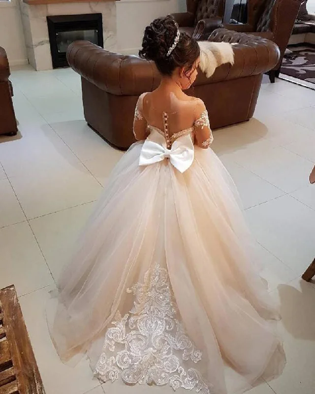 women's body-skimming dressesNude/Ivory Ball Gown Lace Flower Girls Dress,Wedding Dress for Little Girl Long Sleeves FG0720 women's body-skimming dressesNude/Ivory Ball Gown Lace Flower Girls Dress,Wedding Dress for Little Girl Long Sleeves FG0720
