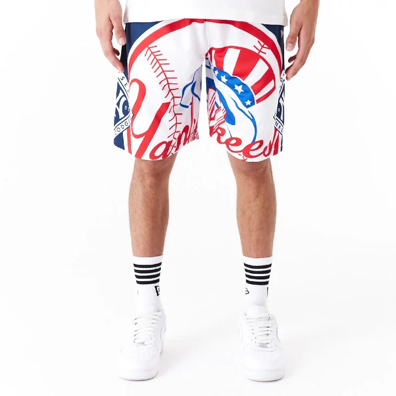 Men's Pants with Back PocketsNew York Yankees MLB Large Logo Dark Blue Shorts