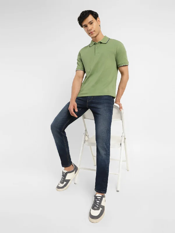 Men's Jeans with EmbroideryMen's Blue Skinny Fit Jeans