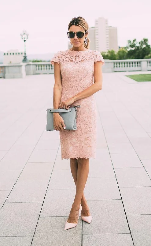 women's silk dressesMother of the bride dress Knee length dress P01785