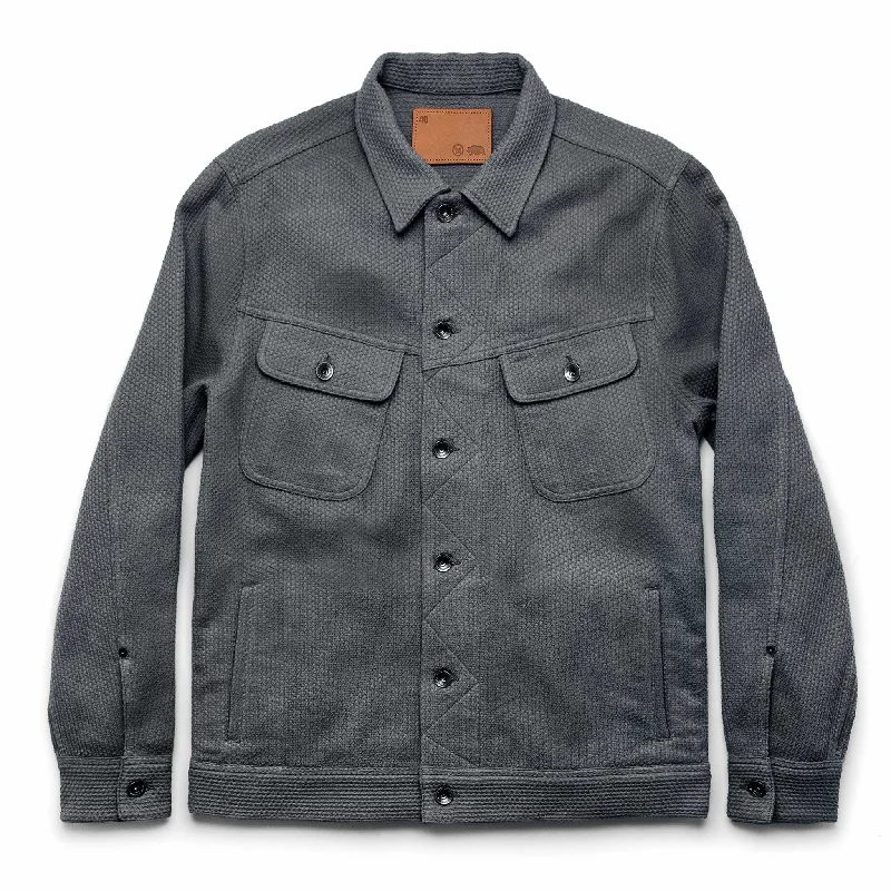Men's Coats with Fur TrimThe Long Haul Jacket in Ash Sashiko