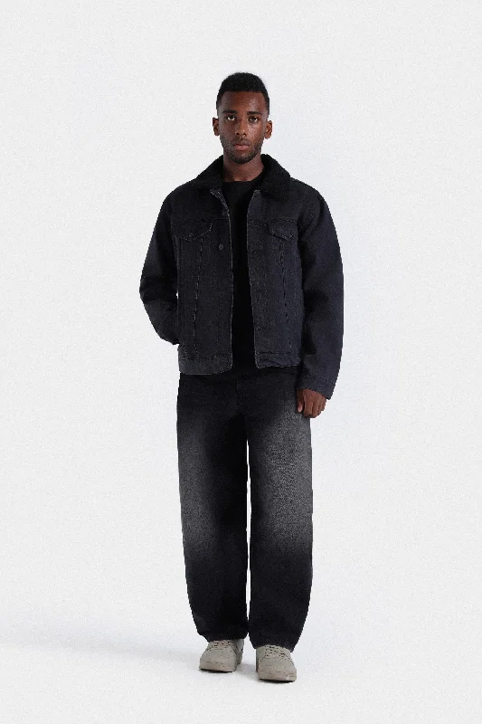 Fashionable Men's Denim JacketsDenim Trucker With Sherpa Collar