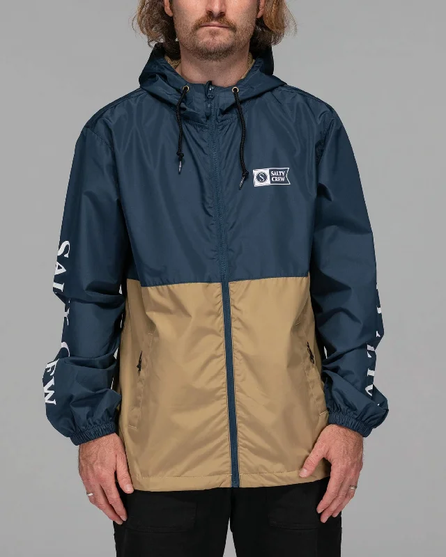 Men's Coats with Vintage StyleSurface Windbreaker Jacket - Navy/Straw