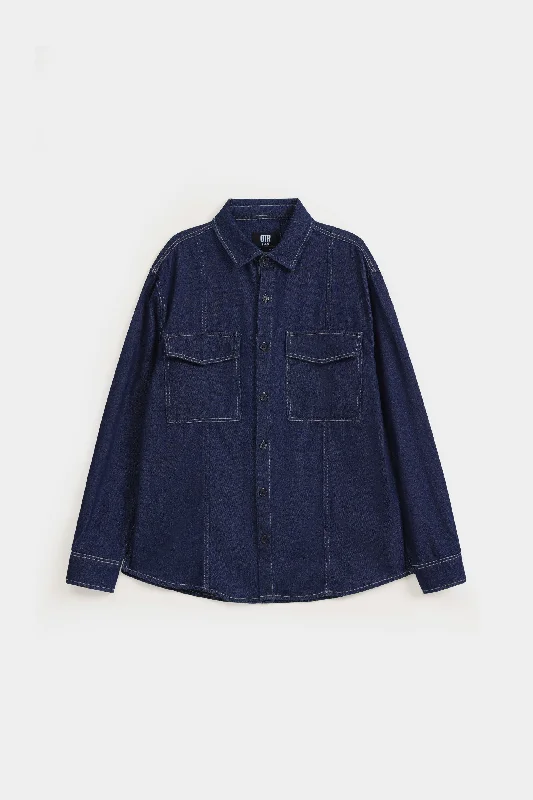 Men's Graphic Print T-Shirts for a Statement LookDenim Over-shirt With Pockets