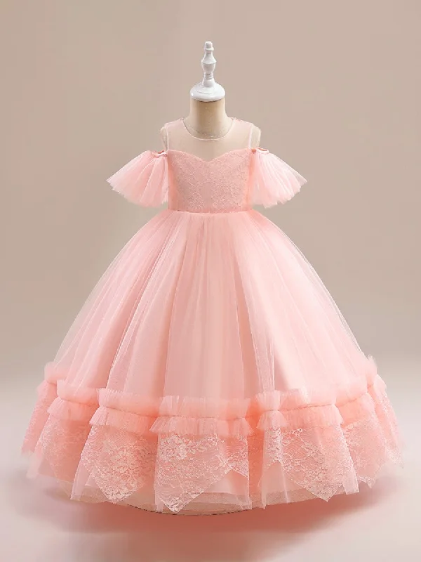 women's pear-shaped body dressesBall Gown Cold Shoulder Short Sleeves Flower Girl Dresses with Applique women's pear-shaped body dressesBall Gown Cold Shoulder Short Sleeves Flower Girl Dresses with Applique