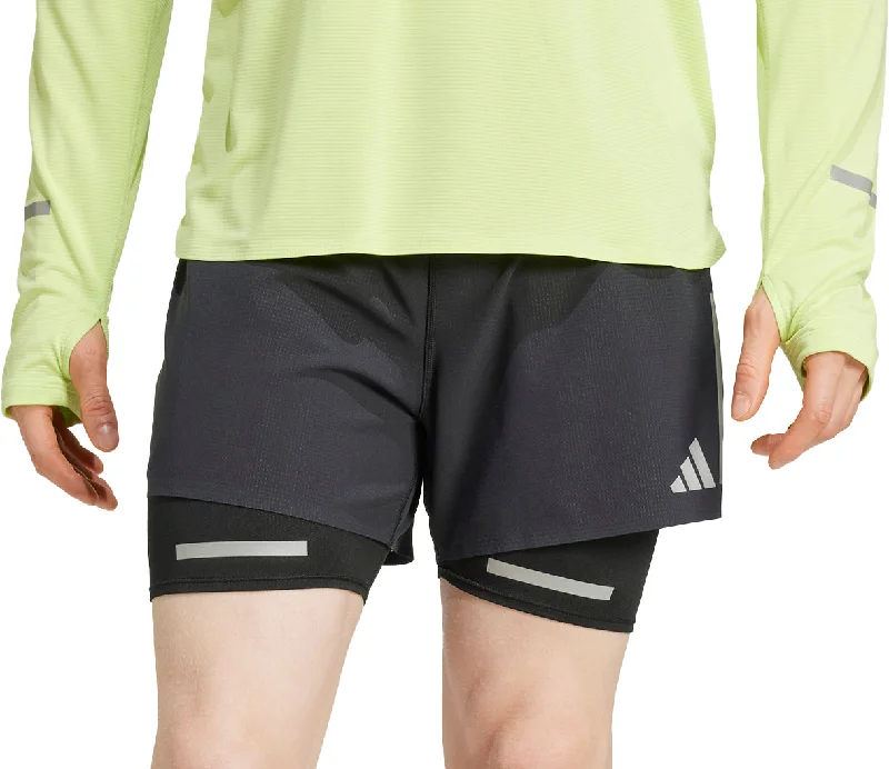 Layered Men's Overallsadidas Ultimate Reflective 2 In 1 Mens Running Shorts - Black