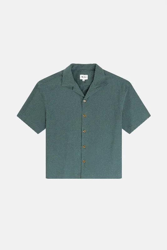 Men's Travel Shirts for Easy PackingRelaxed Texture Ss Shirt Teal