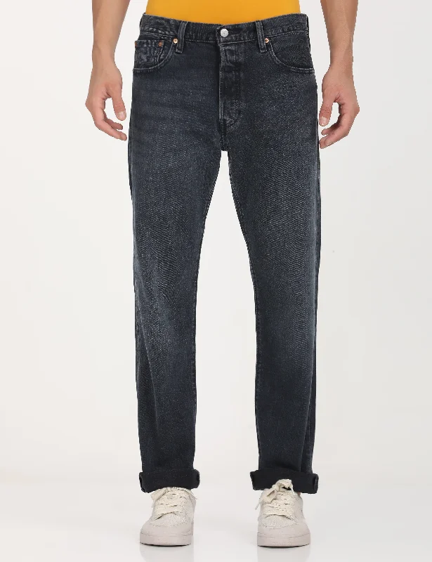 Premium Men's JeansMen's 501 Straight Fit Charcoal Grey Button Fly Jeans