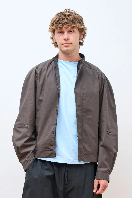 Men's Coats with Breathable FabricRaglan Cotton Zip Jumper Brown