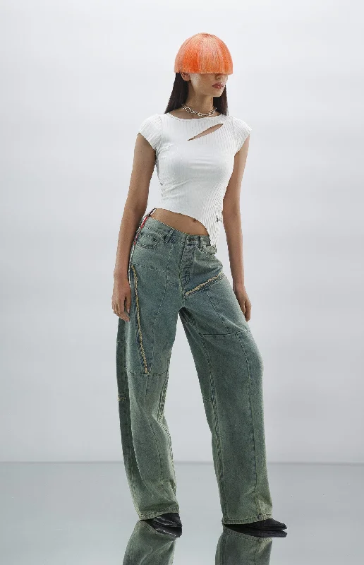 Jeans for Men with a Athletic BuildJeans Baggy Patchwork Sand Washed