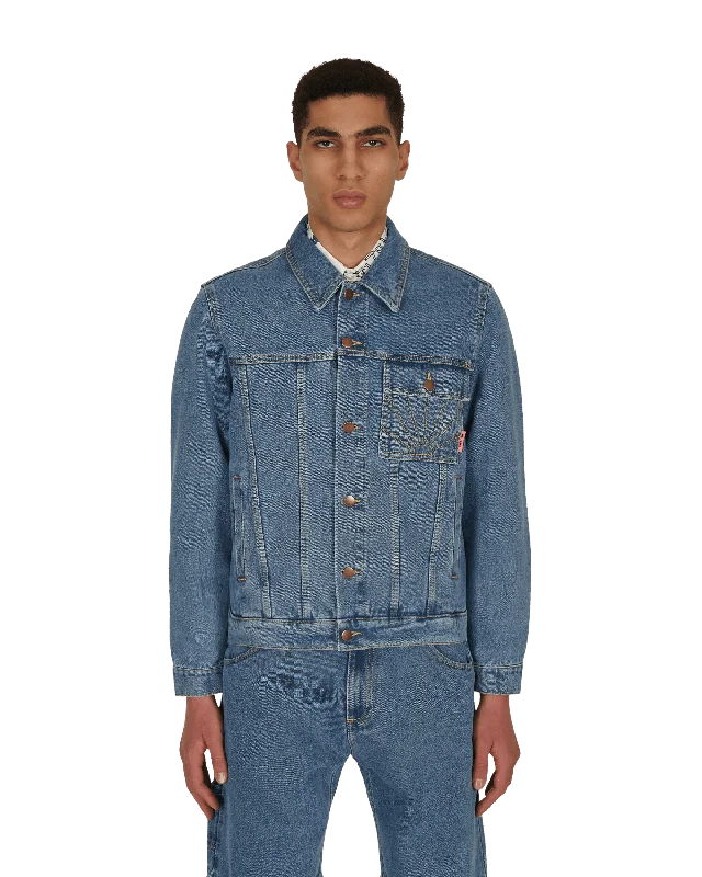 Men's Coats with Synthetic InsulationDenim Long Jacket Blue