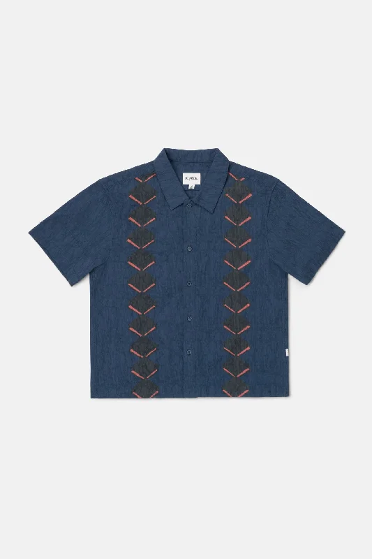 Men's Patterned Casual Shirts for Relaxed StylingKnock Offs Crop Ss Shirt Navy