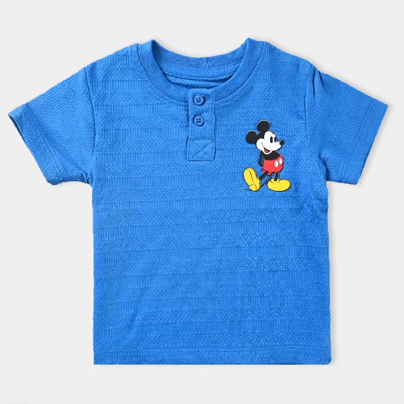 Men's Shirts with Contrast StitchingInfant Boys Cotton Jersey Round Neck T-Shirt-B.Blue Men's Shirts with Contrast StitchingInfant Boys Cotton Jersey Round Neck T-Shirt-B.Blue