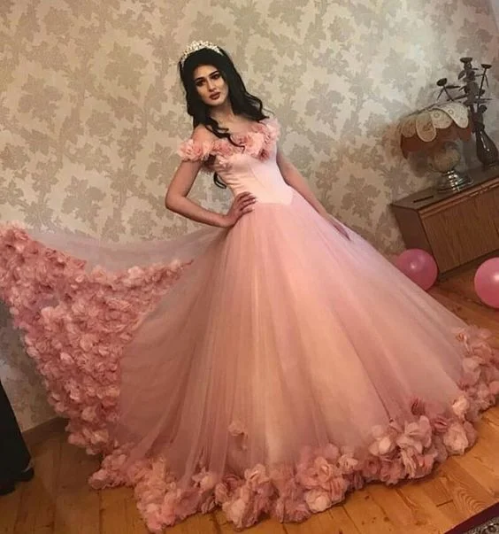 Bell-Sleeve DressSiaoryne Luxury Pink Rose Ball Gown Debutante Gowns Quinceanera Dresses 3D Flowers Sweet 16 Dress Bell-Sleeve DressSiaoryne Luxury Pink Rose Ball Gown Debutante Gowns Quinceanera Dresses 3D Flowers Sweet 16 Dress