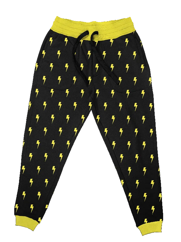 Men's Solid-Colored Pants for VersatilityNeon Yellow Bolt Unisex Joggers
