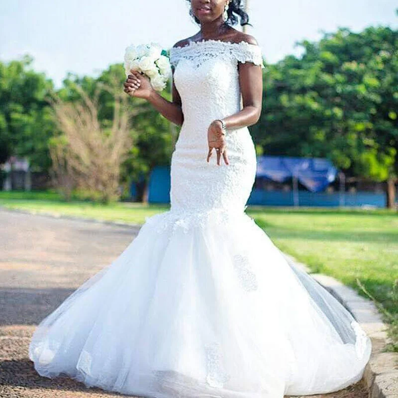 Shift DressDreamy Off the Shoulder Lace Wedding Dress Vestido De Festa Mermaid African Bridal Dress Shift DressDreamy Off the Shoulder Lace Wedding Dress Vestido De Festa Mermaid African Bridal Dress
