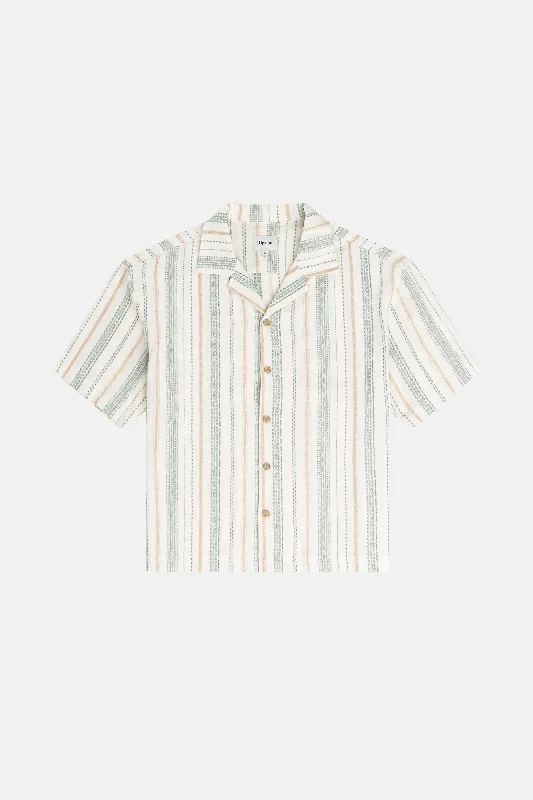 Men's V-Neck T-Shirts for a Flattering ShapeRelaxed Stripe Ss Shirt Olive