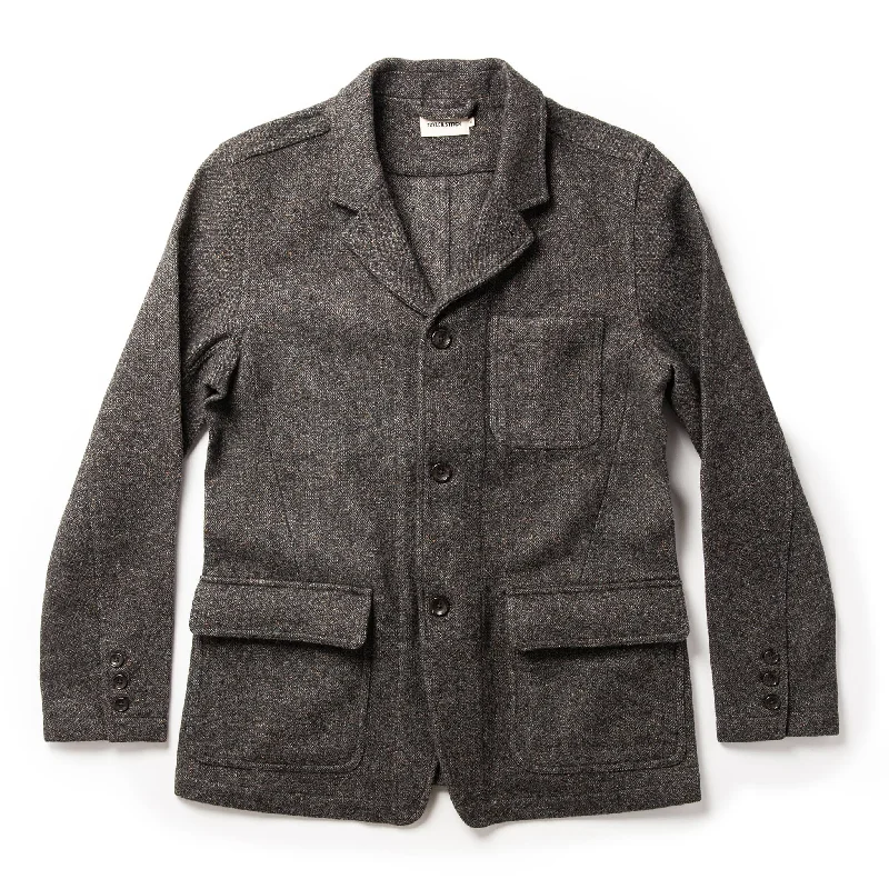 Men's Coats with Chest PocketsThe Gibson Jacket in Charcoal Birdseye Wool
