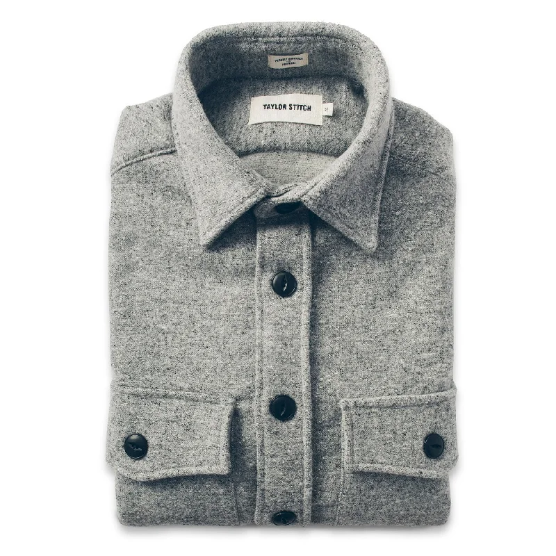 Trendy Men's Anorak JacketsThe Maritime Shirt Jacket in Ash Donegal Lambswool