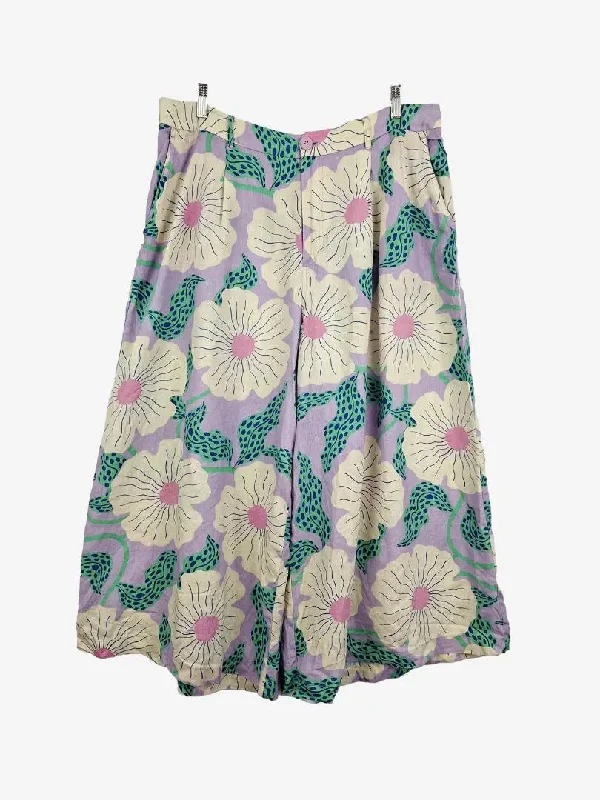 Trendy Men's JeansGorman Pastel Floral Wide Leg Cropped Pants Size 18