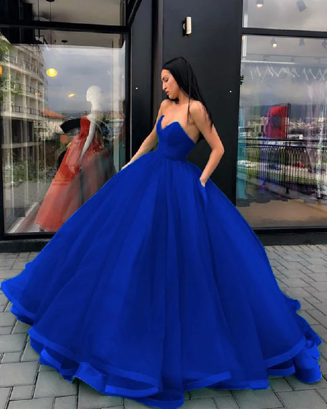 Fit-And-Flare DressSweet 16th Quinceanera Gown Royal Blue/Burgundy Sweetheart Corset Debutante Dresses for Girls PL8745