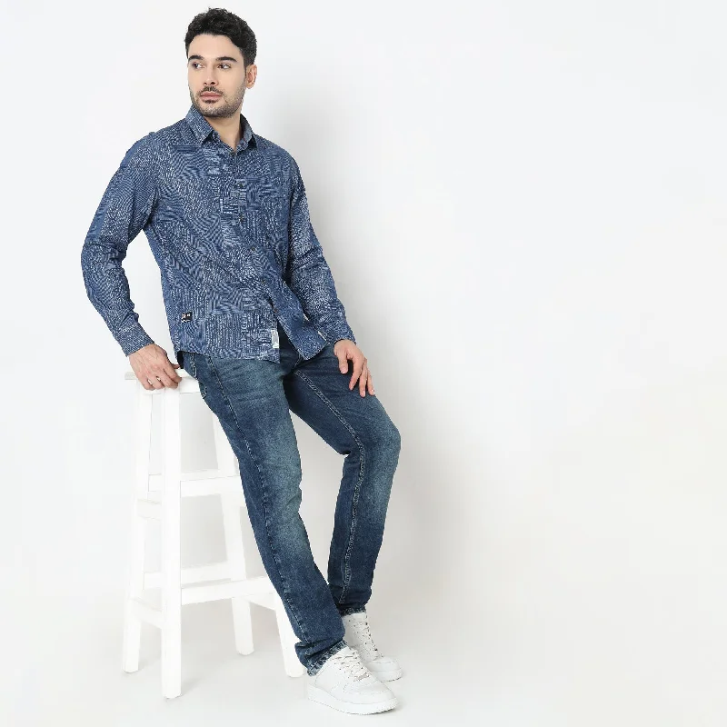 Men's Moisture-Wicking Shirts for All-Day ComfortRegular Fit Printed Shirt