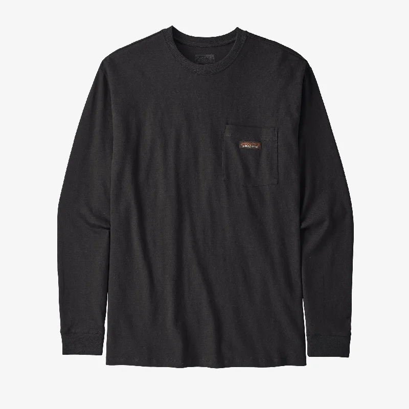 Men's Shirts with Embellished HemlinesMen's Long-Sleeved Work Pocket T-Shirt
