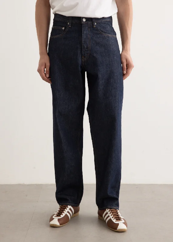 Men's Jeans with RipsHard Twist Denim Wide Pants