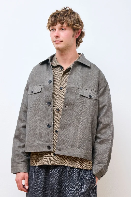 Men's Coats with HoodsTrucker Jacket Uneven Ink