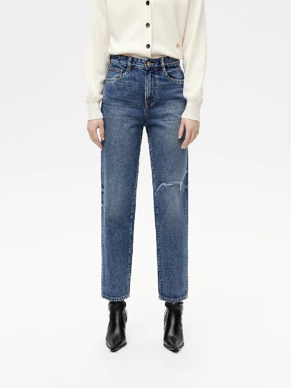 Vintage Men's JeansRipped Detail Tapered Jeans