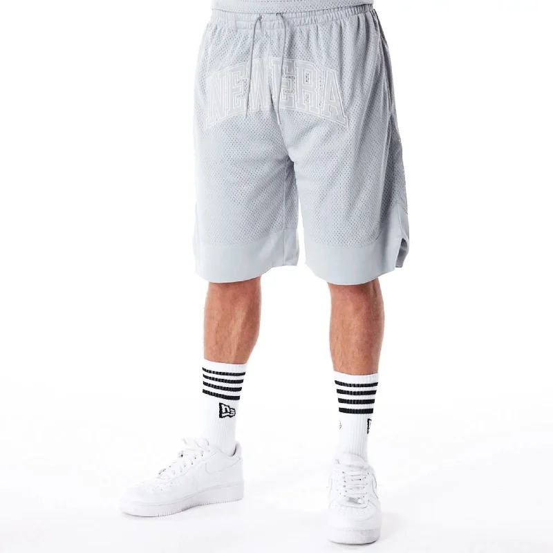 Stylish Men's Cargo PantsNew Era Mesh Grey Oversized Shorts