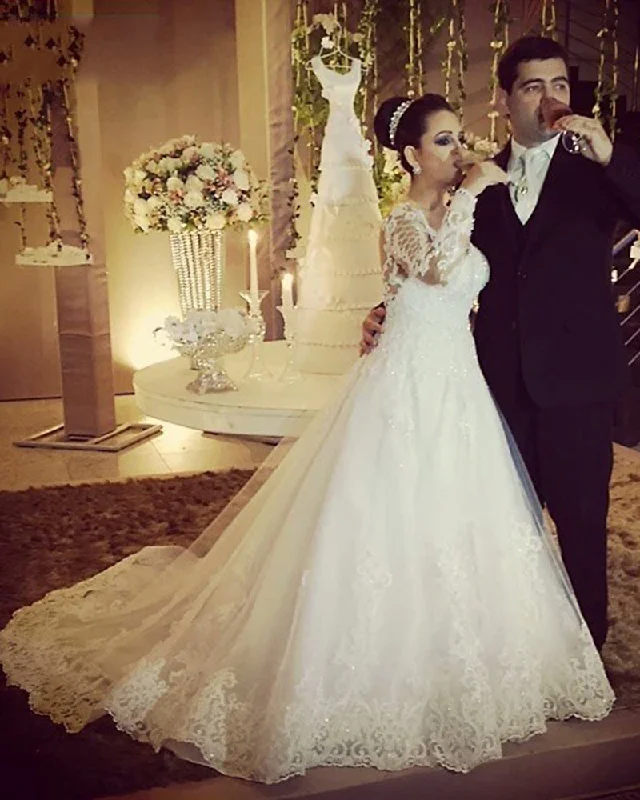 women's evening dressesPrincess Vintage Ball Gown Bridal wedding dress with Long Sleeves Custom made plus size mariage women's evening dressesPrincess Vintage Ball Gown Bridal wedding dress with Long Sleeves Custom made plus size mariage